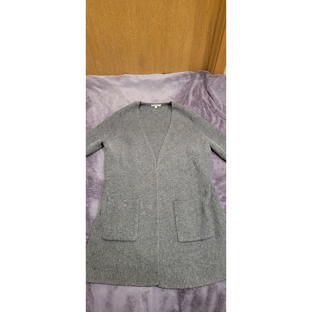 Madewell Women’s Small Gray Knit Open Front Cardigan Sweater with Pockets Cozy